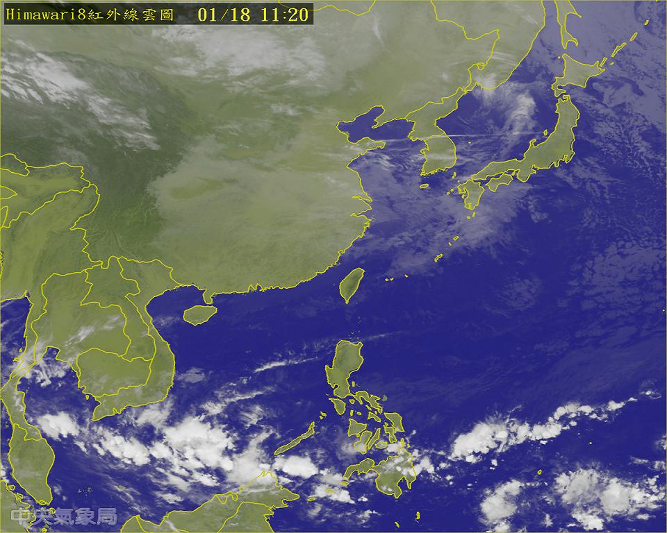 根據中央氣象局的預報，強烈大陸冷氣團將在20日報到，屆時中部以北的低溫恐下探10度。 圖:翻攝中央氣象局