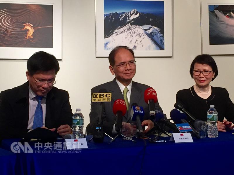 游錫堃於美國當地時間17日表示，台美關係深厚，但川普揚言要退出TPP，應早日讓台美簽定FTA。 圖:中央社