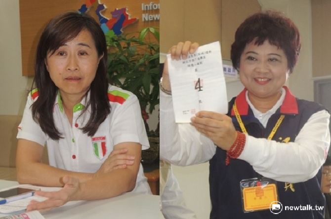 新北市政府小內閣20日無預警異動，前台北市政府教育局長林奕華(左)接任新北市政府教育局長，前立委江惠貞(右)出任新北果菜公司的總經理。 圖：陳冠廷/攝