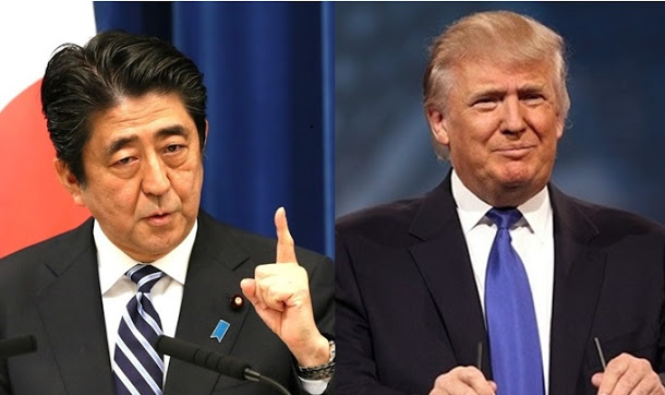美國總統川普（右圖）與日本首相安倍晉三將再度會談，成為川普上台後的第1次首腦會談。 圖：新頭殼合成照（美聯社、川普網站）