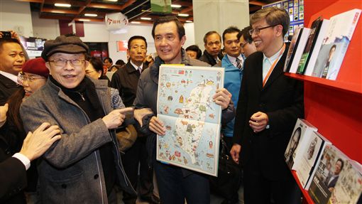 前總統馬英九9日出席國際書展。 圖：中央社