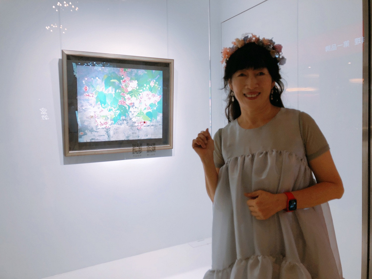 藝術家趙純妙在中友時尚藝廊舉辦膠彩畫個展。 中友時尚藝廊/提供
