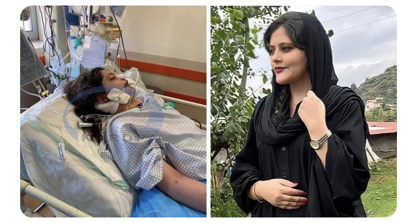 伊朗近期因一名婦女在被警方拘留期間死亡，引起廣泛抗議。 圖：翻攝自Joyce Karam Twitter