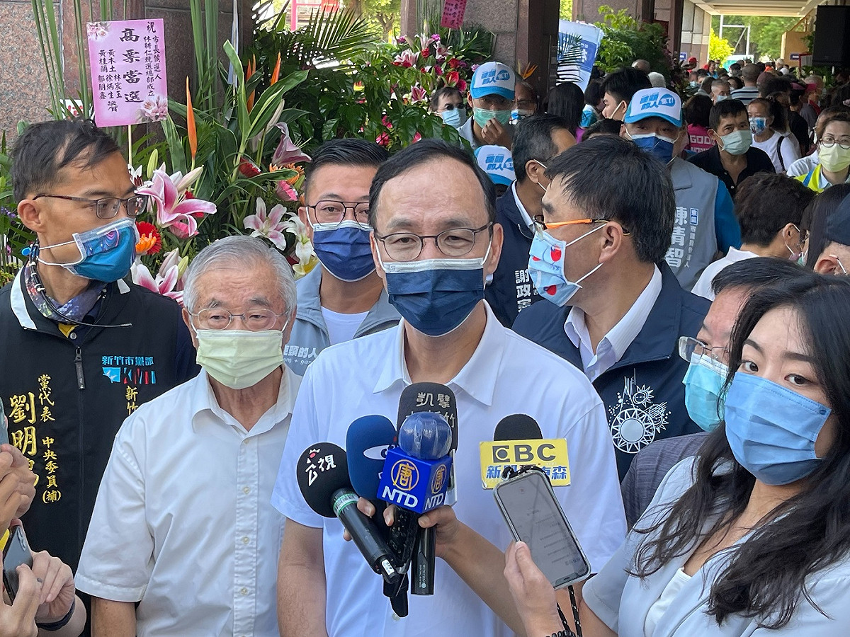 國民黨主席朱立倫回應張善政捲入的宏碁研究案抄襲風波。 圖：國民黨文傳會/提供