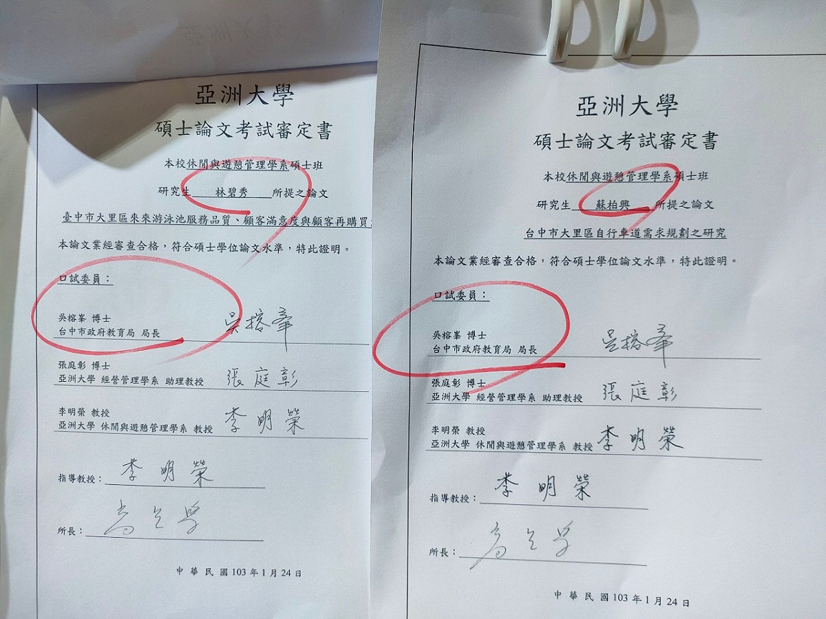 無黨籍台中市議員候選人宋柏誼揭3台中市議員論文涉抄襲。 圖：宋柏誼競辦提供