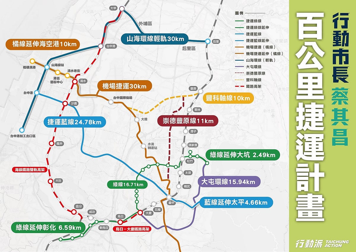 蔡其昌公布百公里捷運計畫。 蔡其昌競選總部/提供