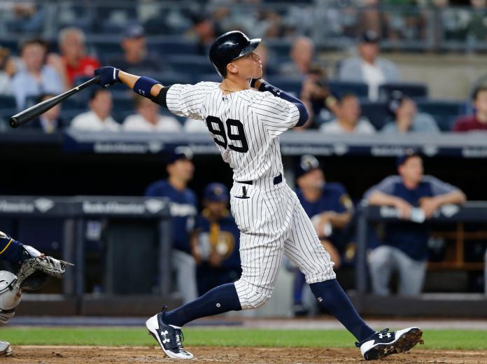洋基隊最亮眼的Aaron Judge 。 圖／美聯社／達志影像