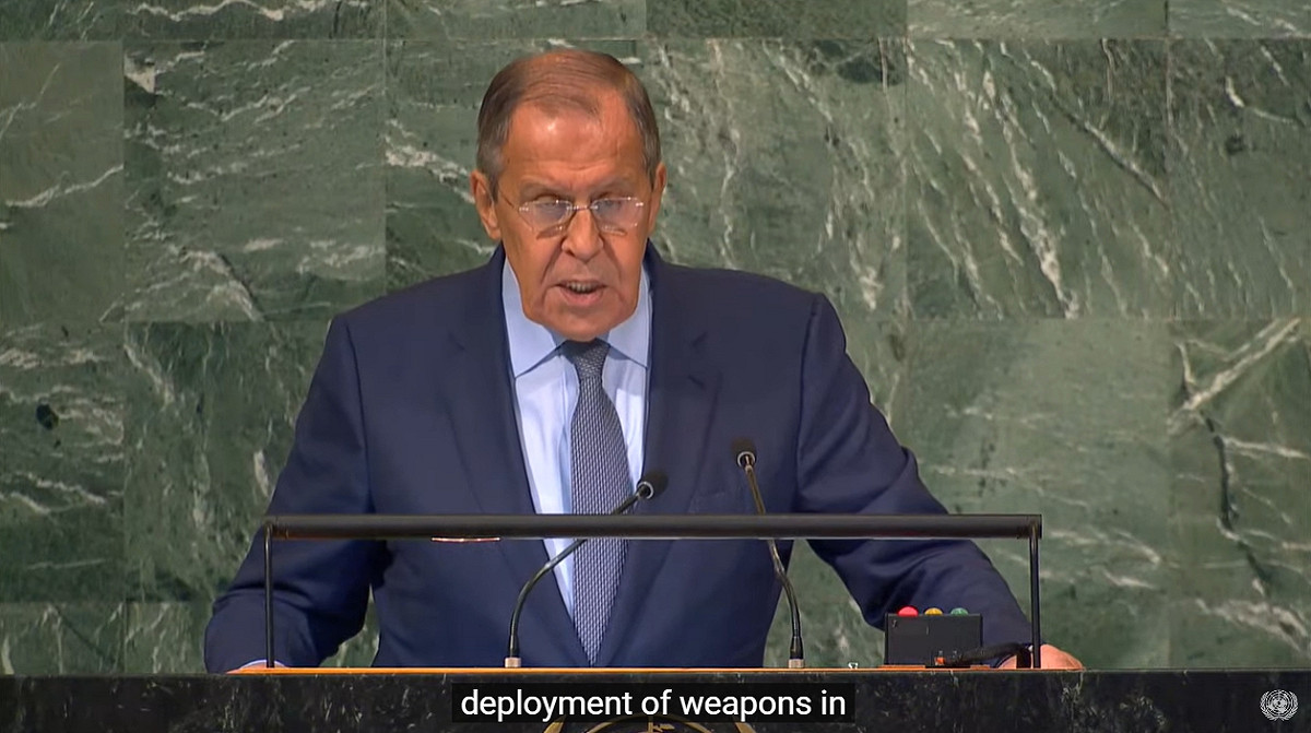 俄羅斯外交部長拉夫羅夫（Sergei Lavrov）。 圖：截取自United Nations - LIVE影片（資料照）