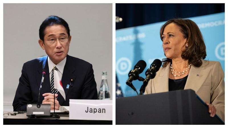 賀錦麗）26日在東京會晤岸田文雄時共同譴責中國在台灣海峽的行徑。 圖：翻攝賀錦麗、岸田文雄推特