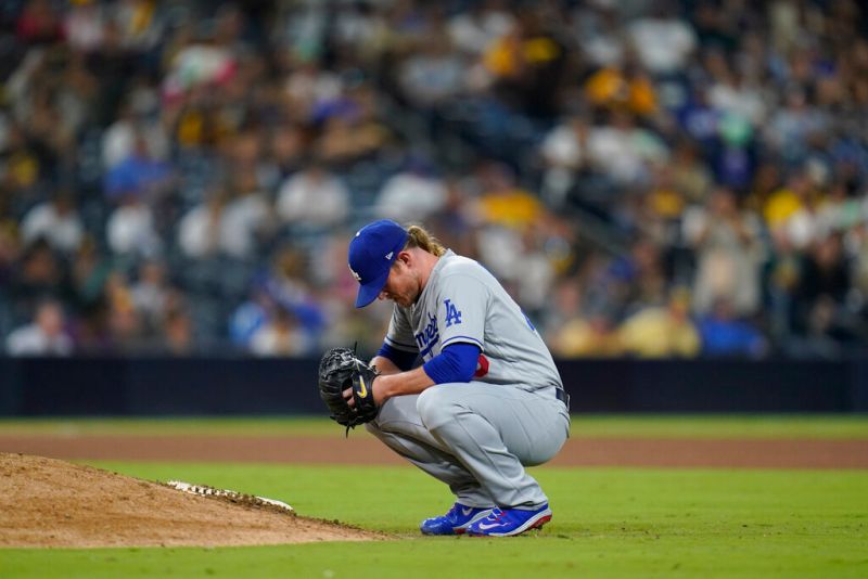 道奇隊後援投手Craig Kimbrel的再見保送，奉送教士一勝。 圖／美聯社／達志影像