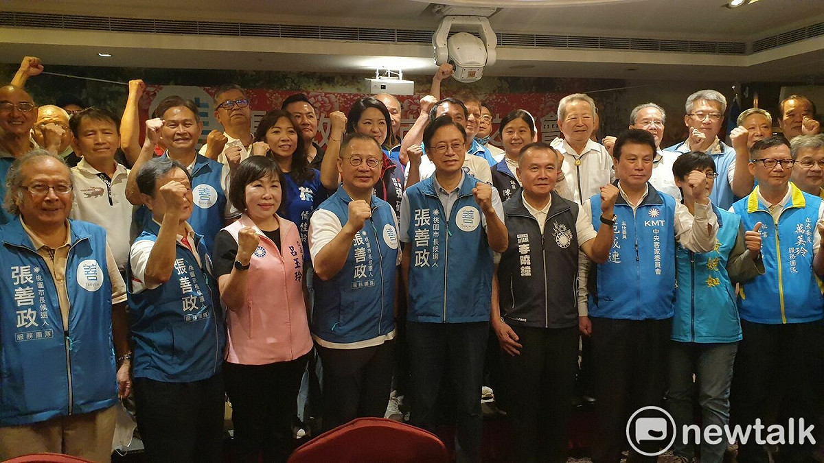 張善政客家之友會今成立，前桃園縣長吳志揚、立委呂玉玲、副議長李曉鐘到場相挺。 圖：林昀真／攝