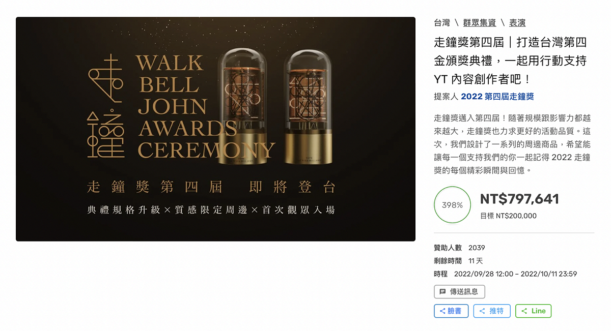 主辦單位也特別在募資平台上公開售票，開放1400多個名額入場，目前已被搶光。 圖：翻攝自嘖嘖