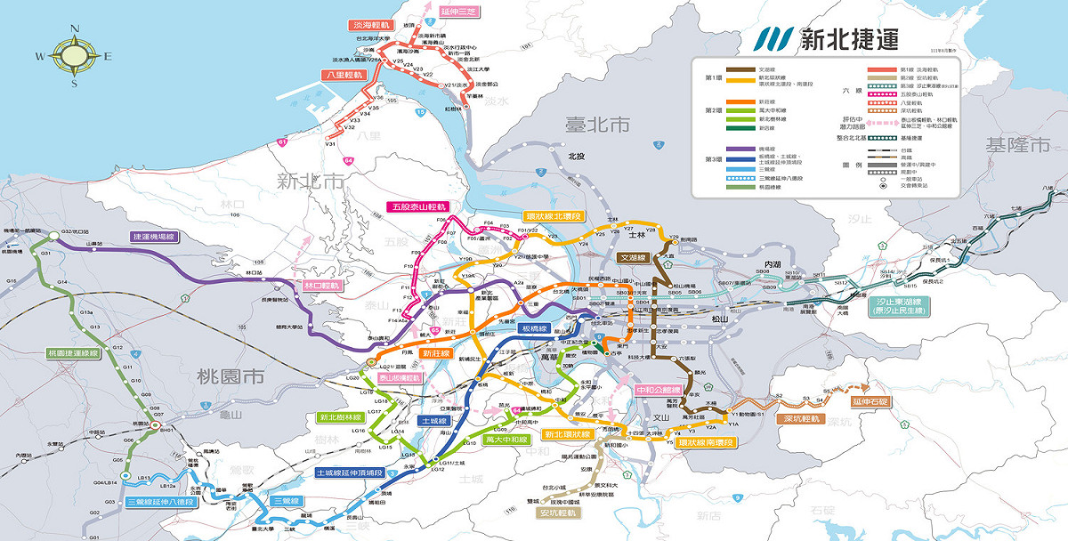 三環六線捷運路網圖。 圖：新北市捷運局提供