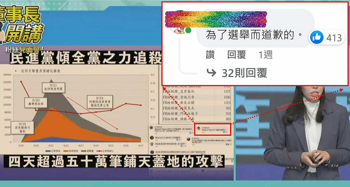四叉貓指出，不稱讚的都會被列為攻擊留言。 圖：翻攝自四叉貓臉書