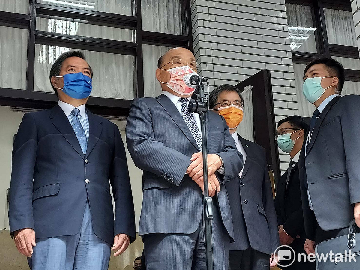 蘇貞昌上午赴立法院備詢。 圖：陳佩君／攝