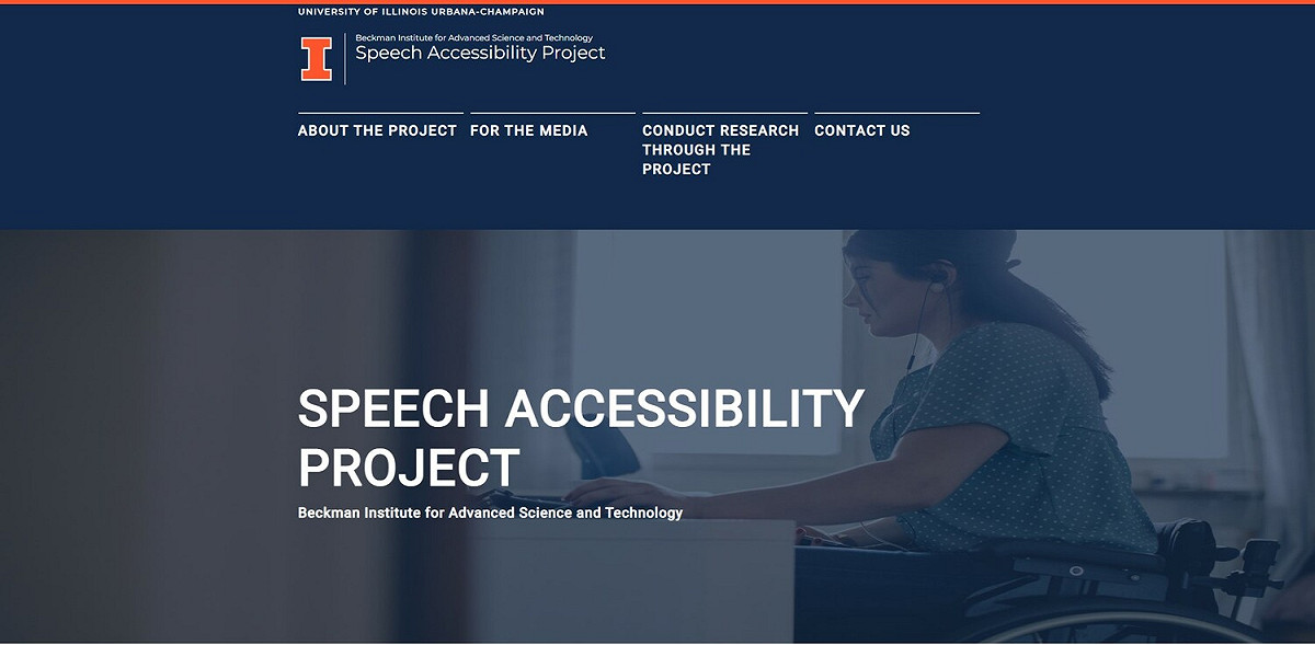 美國伊利諾伊大學（UIUC）近日宣布與蘋果、微軟、Google、亞馬遜、Meta以及非營利組織進行合作，改善語音識別技術。 圖：翻攝自「語言無障礙計畫」官網