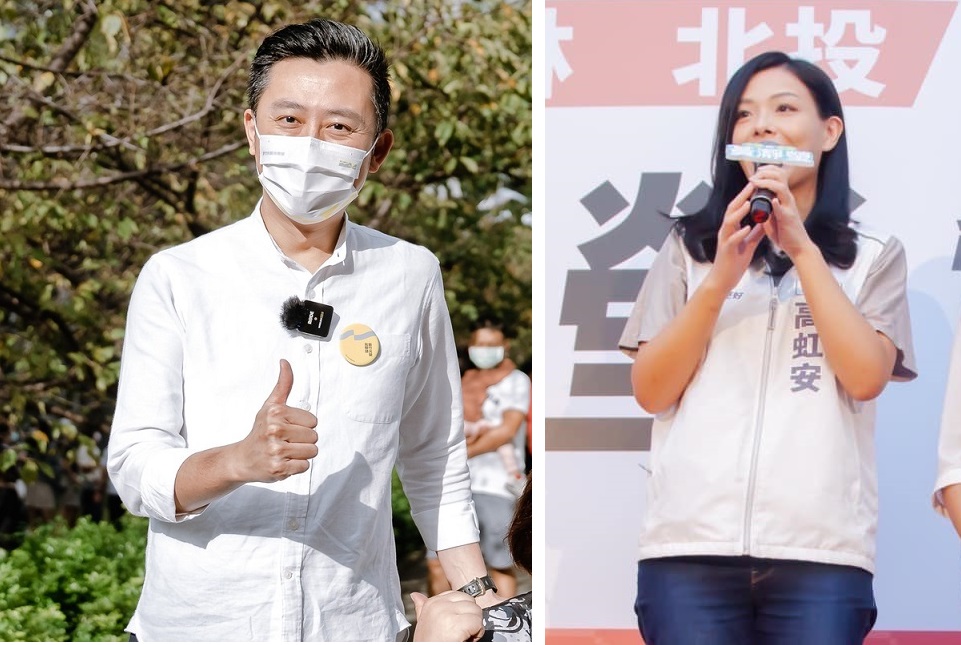 份新竹市前市長林智堅（左圖）與立委高虹安（右圖）議題的討論則數，相差近3倍，網友猛酸「斐陶斐竟然輸給夜間部」。 圖：翻攝自臉書/新頭殼合成