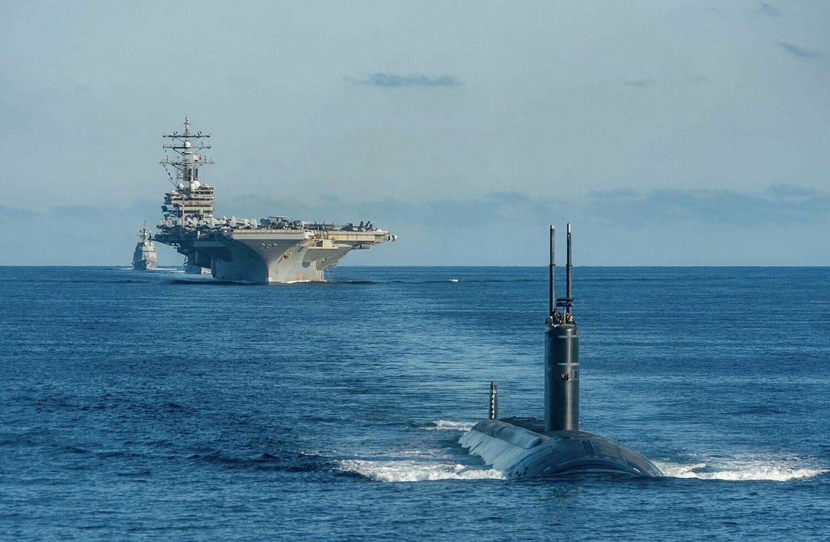 美國航母「雷根號(CVN-76)」戰鬥群。 圖：翻攝@USForcesKorea推特（資料照）