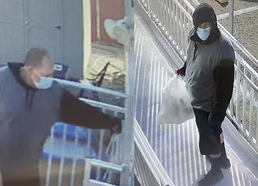 警方將一名 48 歲男子列為嫌疑人，該男隨身攜帶一包疑似為槍械的塑膠袋（右圖）。 圖：翻攝自Merced County Sheriff's Office