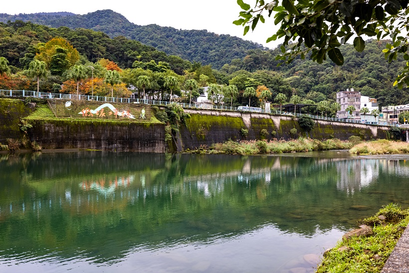坪林有翠綠的山巒與溪中魚群相伴。 圖：新北市觀旅局提供