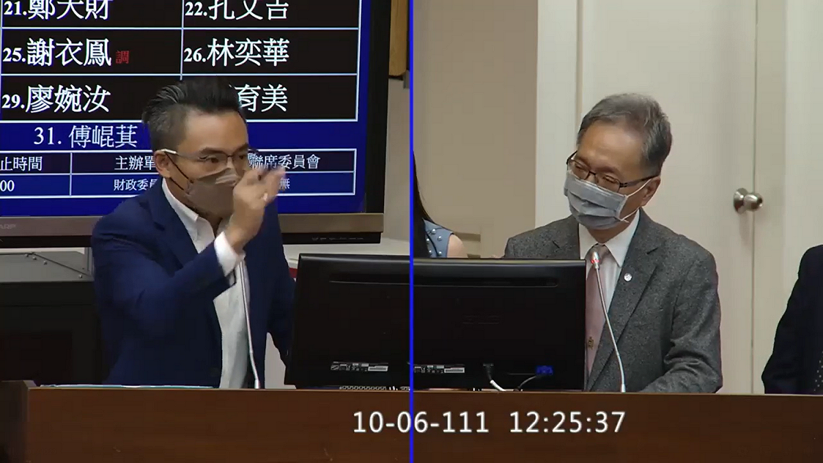立委洪孟楷質詢衛福部部長薛瑞元，為何高端疫苗追加劑試驗沒做卻被核許為第三劑追加劑。 圖 :擷取自國會頻道YouTube