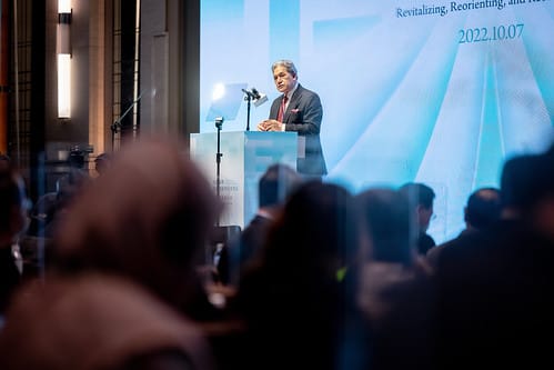 紐西蘭前副總理兼外長彼特斯（Winston Peters）在開幕演講時兩度真情流露地說，「如果有更多像台灣這樣的國家，世界無疑會變得更好」。 圖：總統府提供