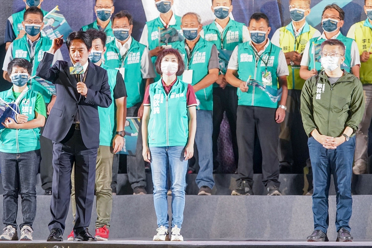 賴清德為蔡站台。 蔡其昌競選總部/提供