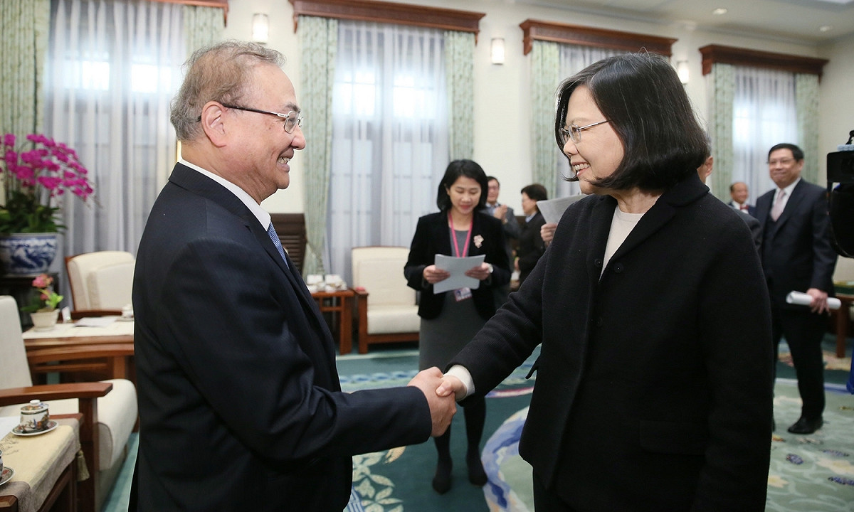 總統蔡英文6日接見北美洲台灣商會。 圖：總統府提供