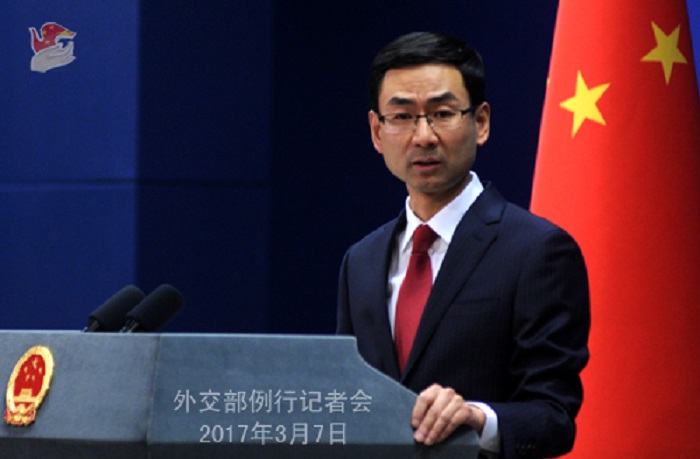 中國外交部發言人耿爽7日表示，達賴喇嘛接受採訪時儘可能說一些幽默、搞笑的話，但全是謊言。 圖：翻攝中國外交部官網