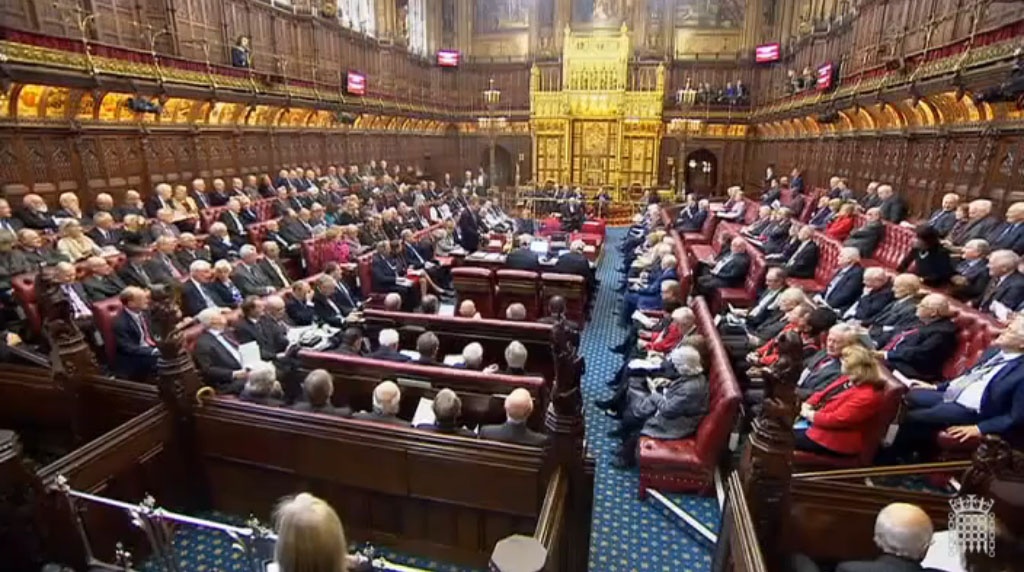 英國上議院7日通以366票對268票過修訂案，要求國會有權拒絕政府與歐盟達成脫歐協議，形同賦予「否決權」。 圖：翻攝英國上議院影片