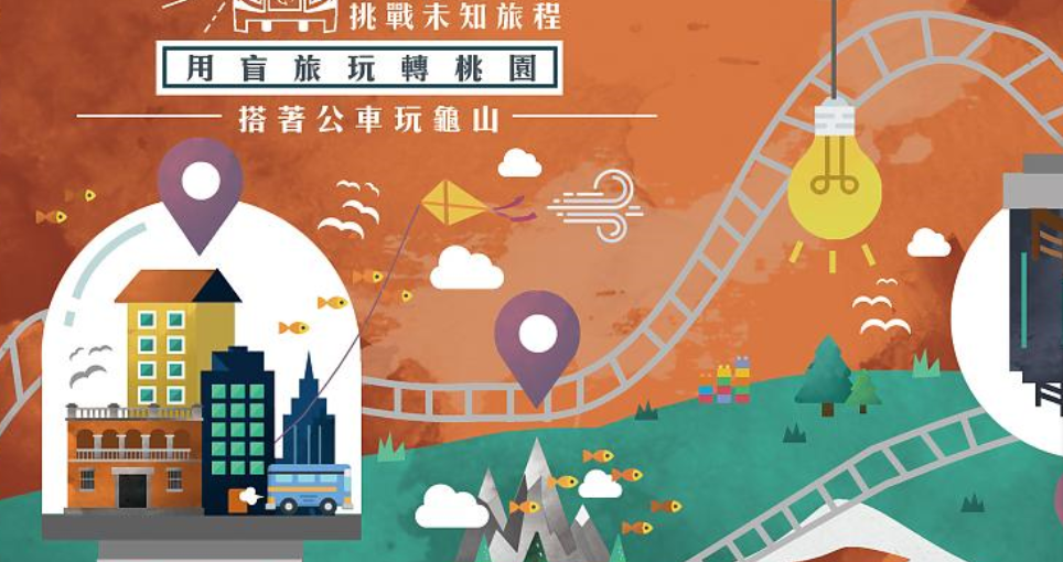 用不同角度看桃園，旅人以新型態「盲旅」的遊戲方式玩轉桃園。 圖：翻攝自Tripbaa趣吧！活動官網