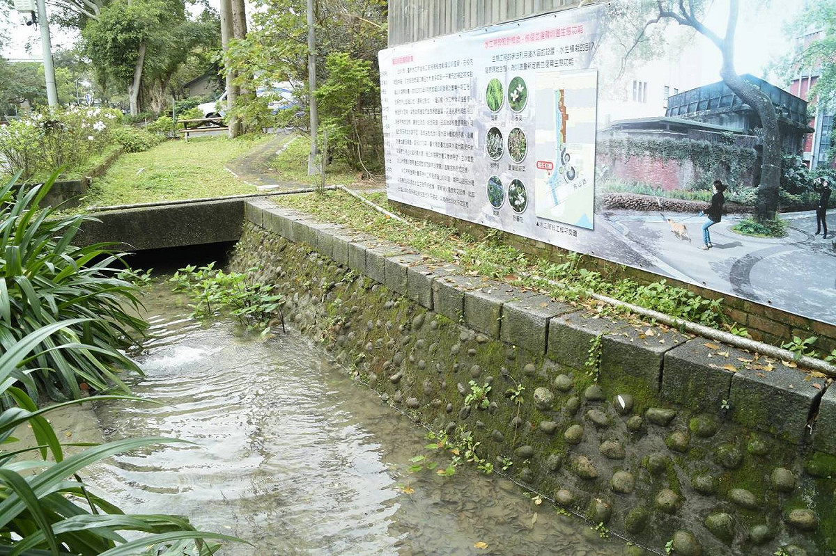 台大校園瑠公圳復育計畫，如今已進入第三年，在台大的努力及外界的募款補助下，台大校園內的瑠公圳現在已漸漸恢復往日樣貌。 圖：翻攝自台北市政府網站