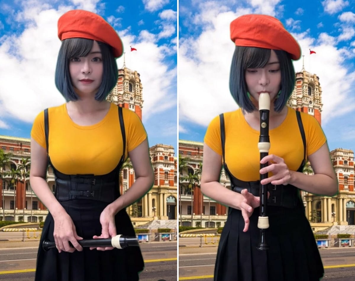 郭鬼鬼PO吹奏直笛的影片，慶祝國慶。 圖：翻攝自IG/angelakuo0504