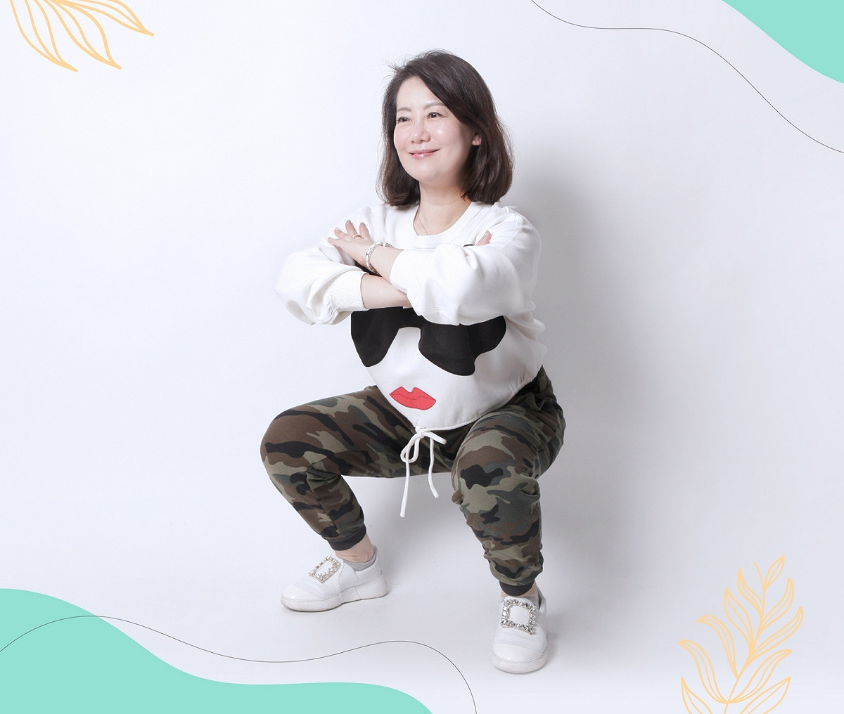 台灣高齡化政策暨產業發展協會去年曾發起「深蹲有愛，肌少不在」公益接力活動，許多政治人物紛紛參與，圖為北市立委吳思瑤。 台灣高齡化政策暨產業發展協會