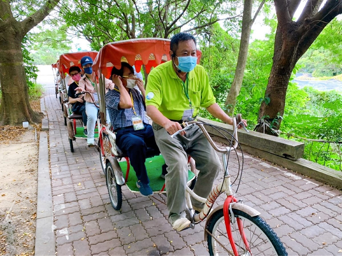 湖內區大湖里推動綠色永續旅遊及低碳運具。 圖：高雄市環保局提供