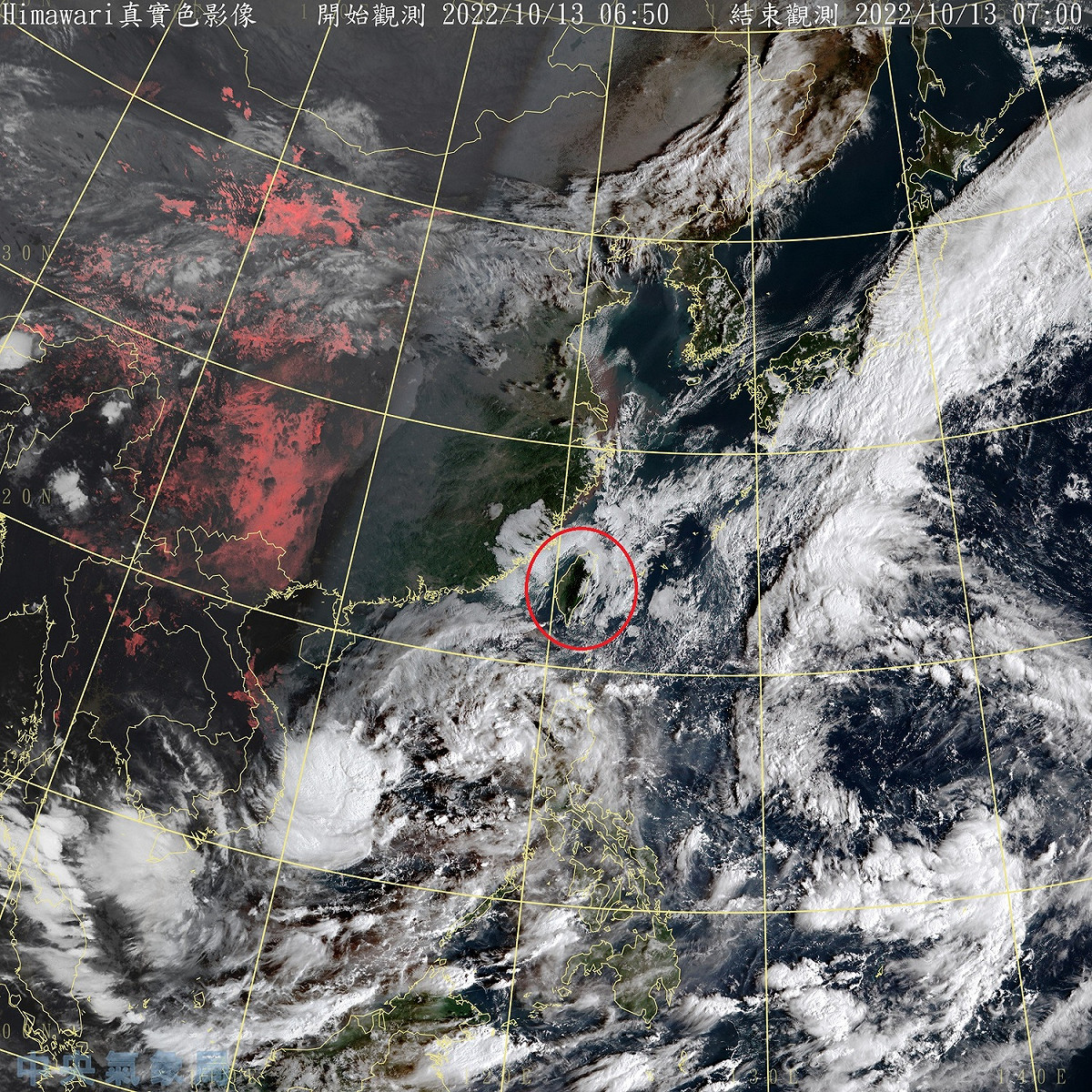 今天北部與東北部氣溫稍回升，而東北部地區與基隆北海岸仍然有雨，桃園以北、東部、東南部地區與馬祖也將有局部短暫雨。 圖：中央氣象局/提供