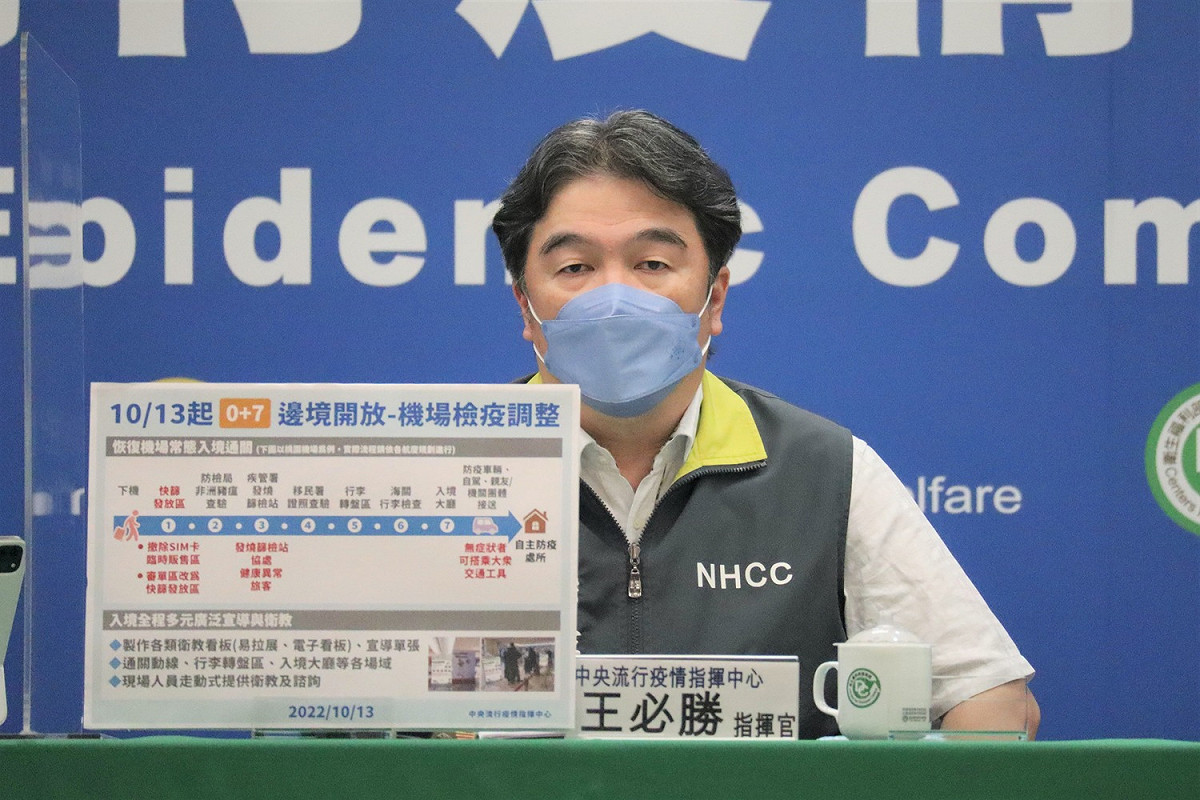 疫情指揮中心指揮官王必勝。 圖：中央流行疫情指揮中心／提供
