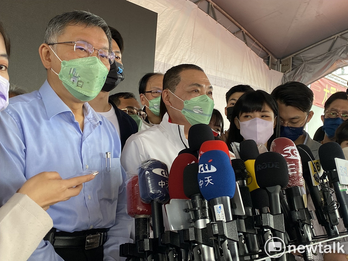 台北市長柯文哲、新北市長侯友宜今再度同台。 圖：周煊惠 / 攝