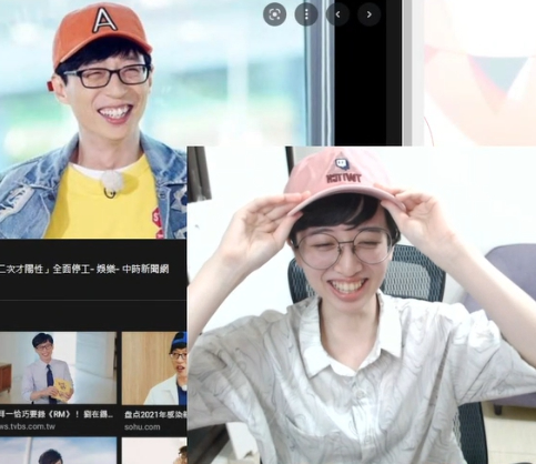 紋紋的短假髮和眼鏡，真的跟劉在錫非常的相像，粉絲也開玩笑說「南韓的大咖藝人竟跑來Twitch當諧咖」。 圖：翻攝自Twitch/紋紋__