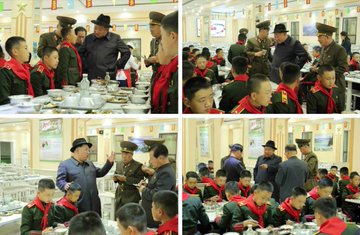 金正恩特別囑咐餐廳確保基礎食品能提供學生充分營養，甚至要求官員必須悉心照料「黨的兒子、革命的珍貴寶貝」，試圖展現溫情的一面。 圖：翻攝自Twitter