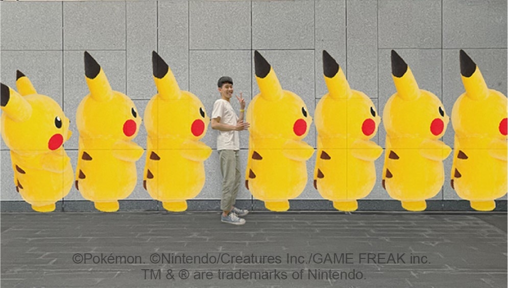 捷運大安森林公園站內的Pokégenic拍照景點。 圖：台北市政府觀光傳播局／提供