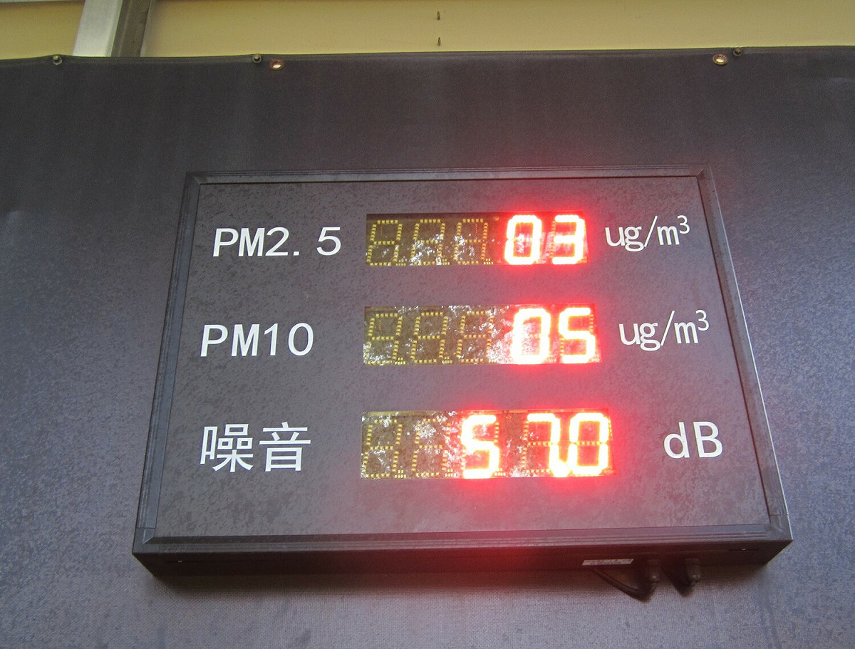 工地空品噪音顯示面板。 圖：新北市環保局提供