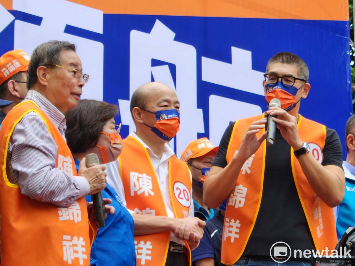 高雄前市長韓國瑜現身台北替陳錦祥站台。 圖：黃建豪/攝