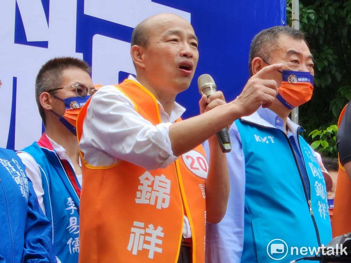 高雄前市長韓國瑜現身台北替陳錦祥站台。 圖：黃建豪/攝