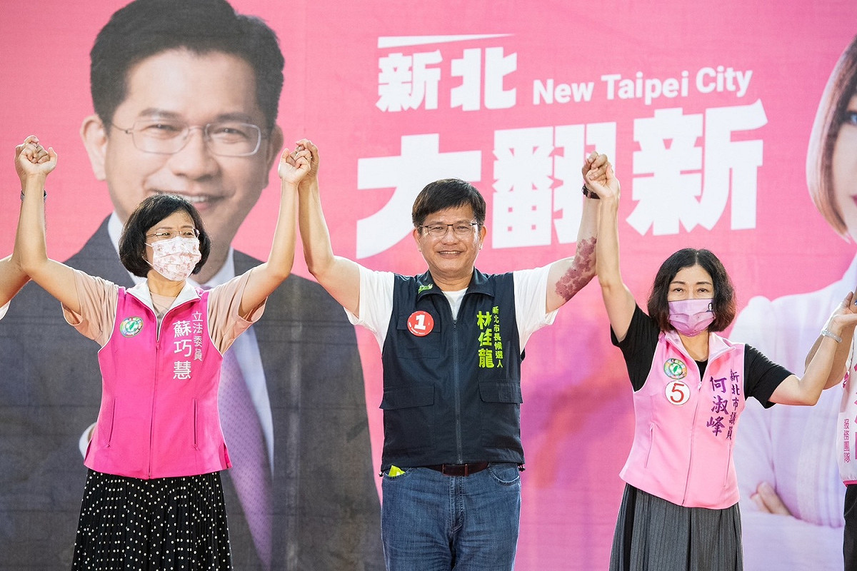 林佳龍出席何淑峰競選總部成立大會。 圖：林佳龍競辦提供