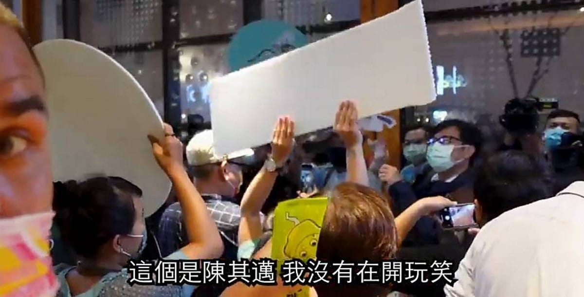 大豐開箱鼓山魚市場驚喜巧遇陳其邁。 圖：翻攝大豐YT影片