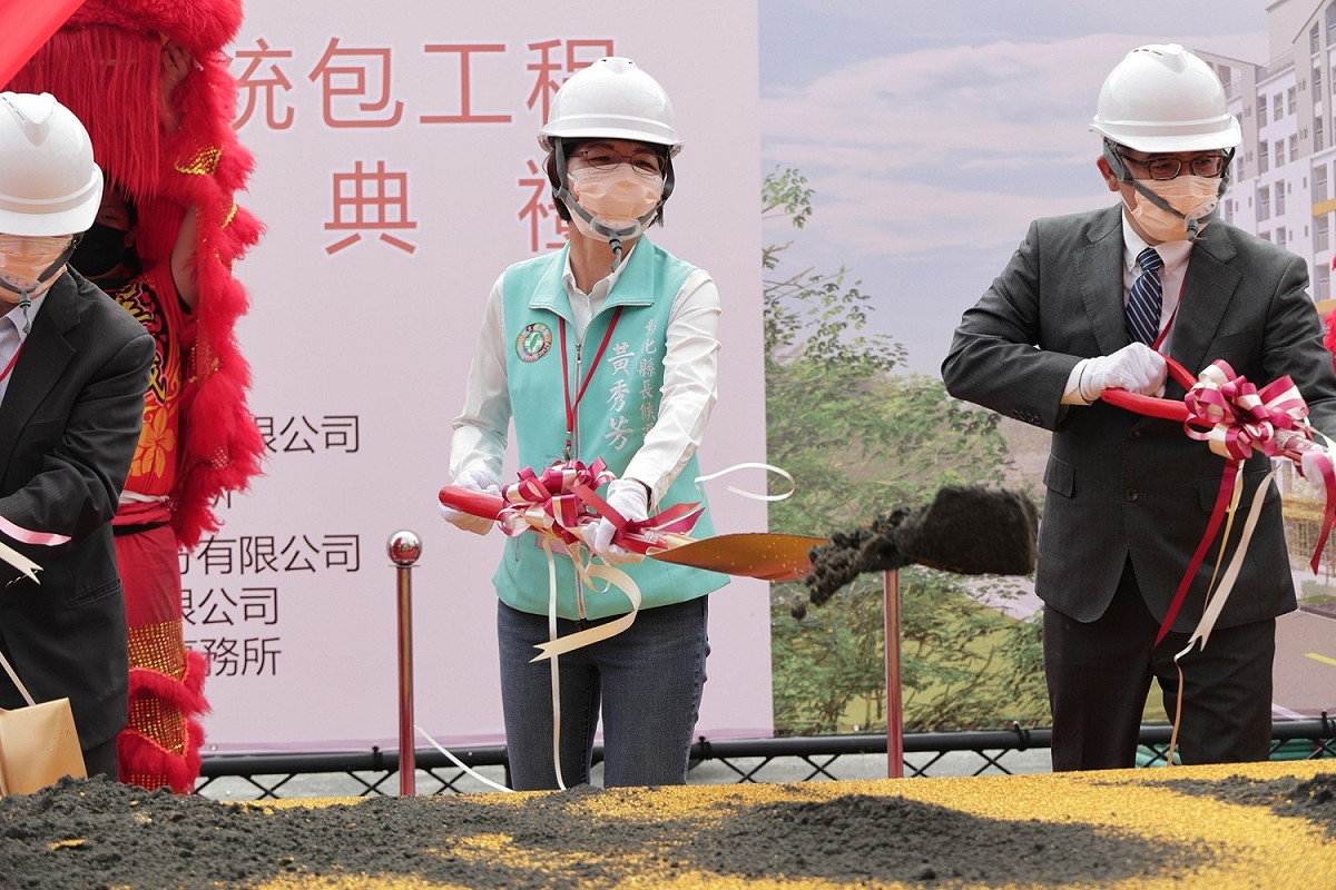 彰化縣第一座社會住宅「學士安居」今天動土。 黃秀芳競選總部/提供