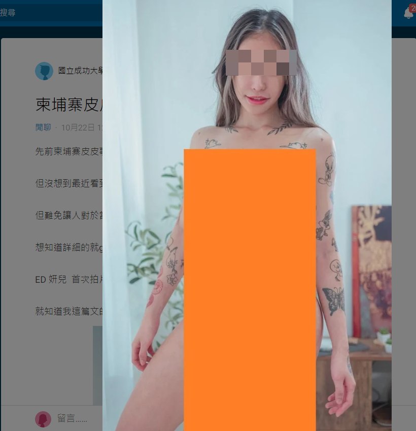 皮皮當起AV女優，全裸宣傳照曝光。 圖：翻攝自Dcard