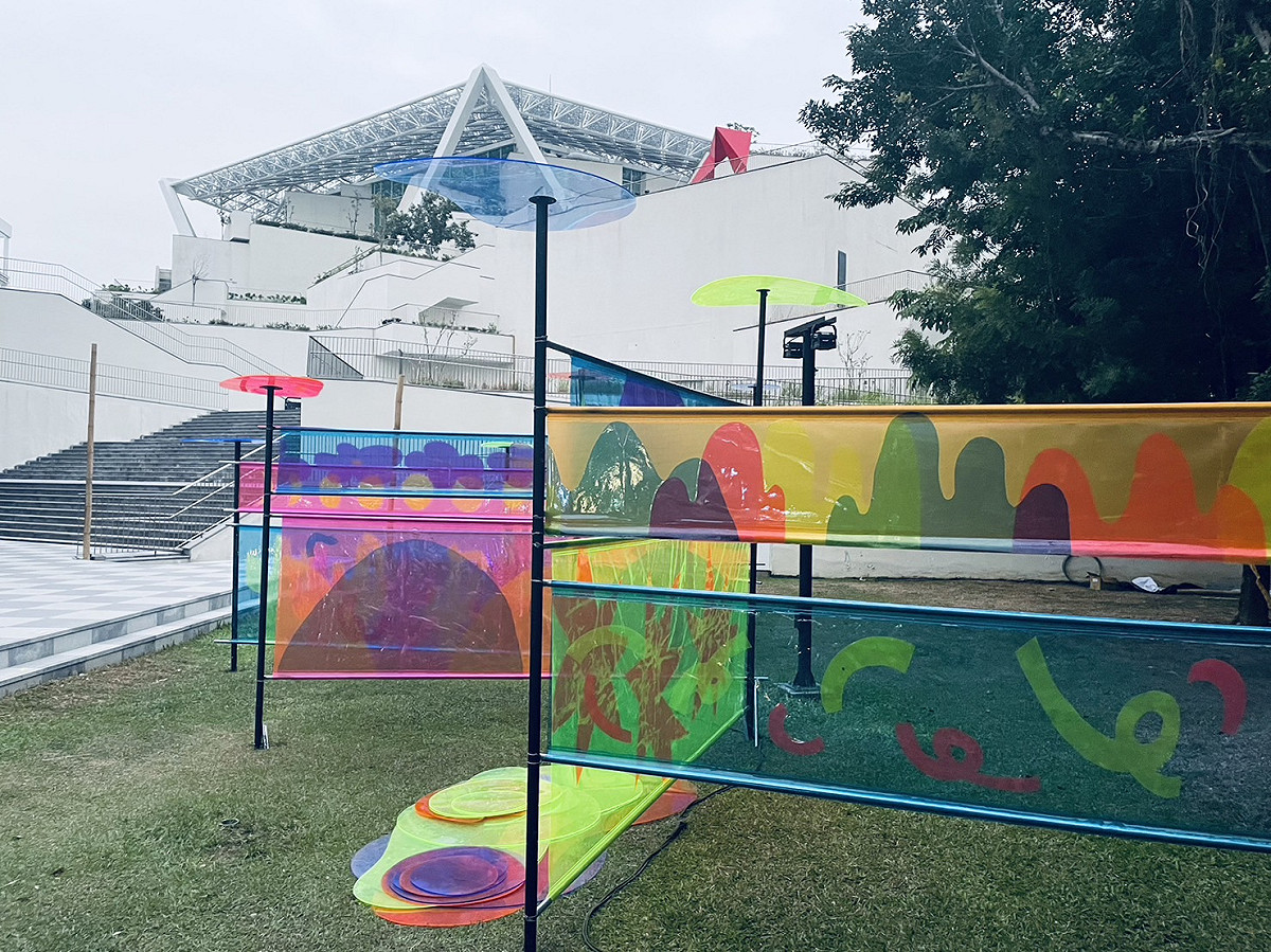 森山市集展區布置中。 圖：台南市政府觀光旅遊局/提供