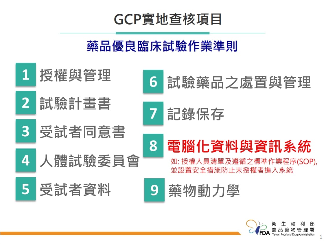 王必勝表示，衛福部食藥署對每個臨床試驗會根據GCP(good clinical practice，藥品優良臨床試驗規範）去做查核，其目的是監督臨床試驗的執行狀況。 圖：翻攝自王必勝臉書專頁